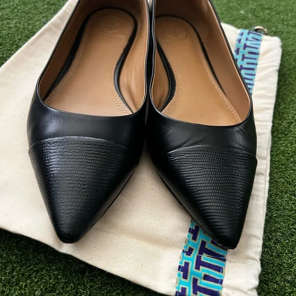 Tory Burch Black Leather Flats - Picture 7 of 14